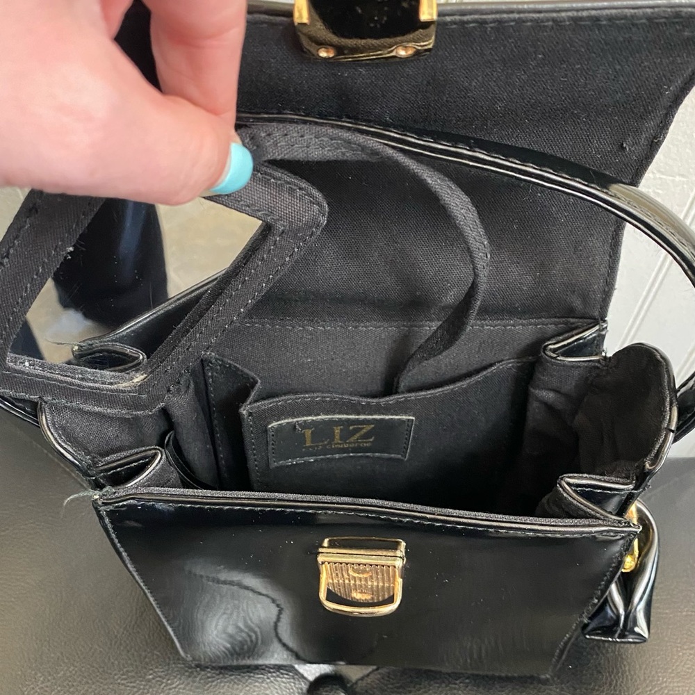 Vintage Liz Claiborne Black Patent Leather Purse - Picture 6 of 8